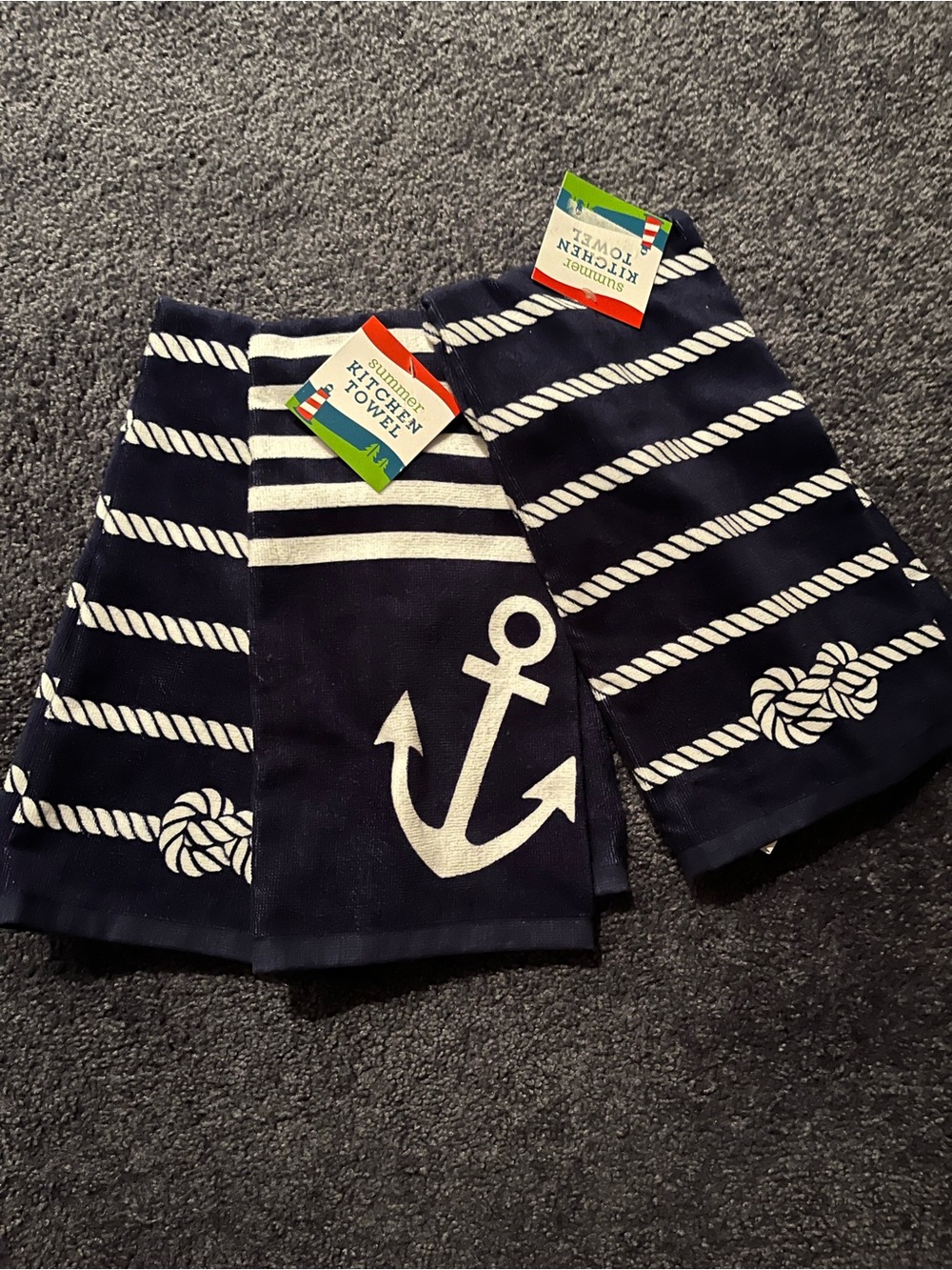 Two ropes and one anchor kitchen towel military Navy